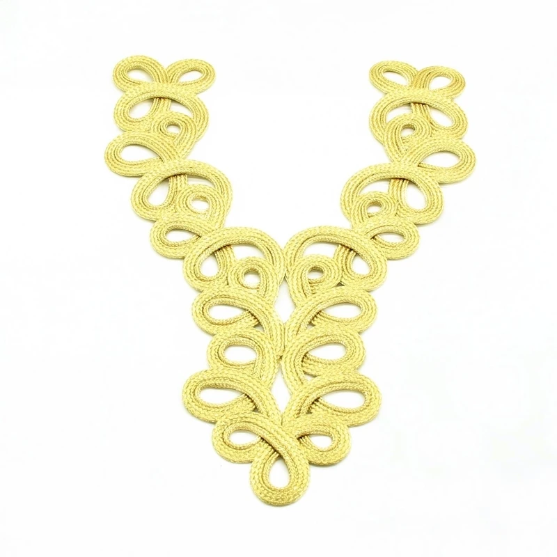 1 piece Handmade lace hand-woven ribbon golden Collar , military uniforms, dresses, dance clothes, decorative lace,CH8021