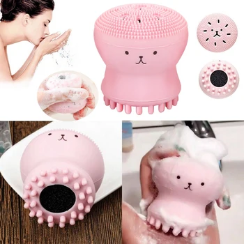 

Washing brush small octopus cute animal model silicone cleansing brush deep pore cleansing exfoliating cleanser skin care