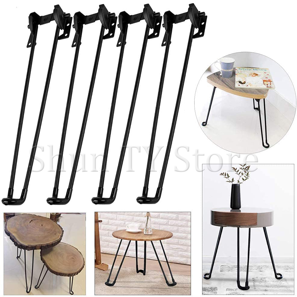 2/4 Pcs Iron Table Folding Furniture Legs Hairpin Laptop Desk Coffee