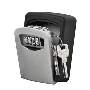 

4 Digit Combination Key Storage Lock Box Key Lock Box Wall Mounted Aluminum alloy Key Safe Storage Weatherproof Box