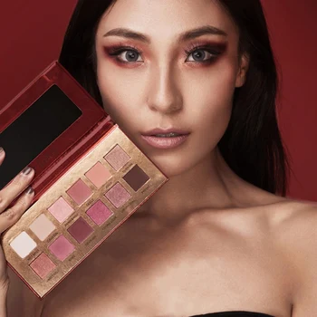 

12-color Flame Cherry Eye Shadow Palette Waterproof Anti-fouling Lasting Non-smooth Makeup Delicate Matte Eyeshadow Tray