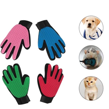 

5 colors Cat Grooming Glove pet hair remover Gloves Clean Deshedding Effective Massage Cat Grooming Glove Dog combs wholesale