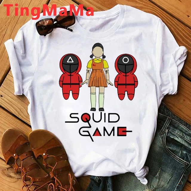 Korean TV Squid Game T Shirt Men Kawaii Cartoon Summer Tops 456 Graphic Tees Unisex Harajuku Fashion Korean Style T-shirt Male 69274