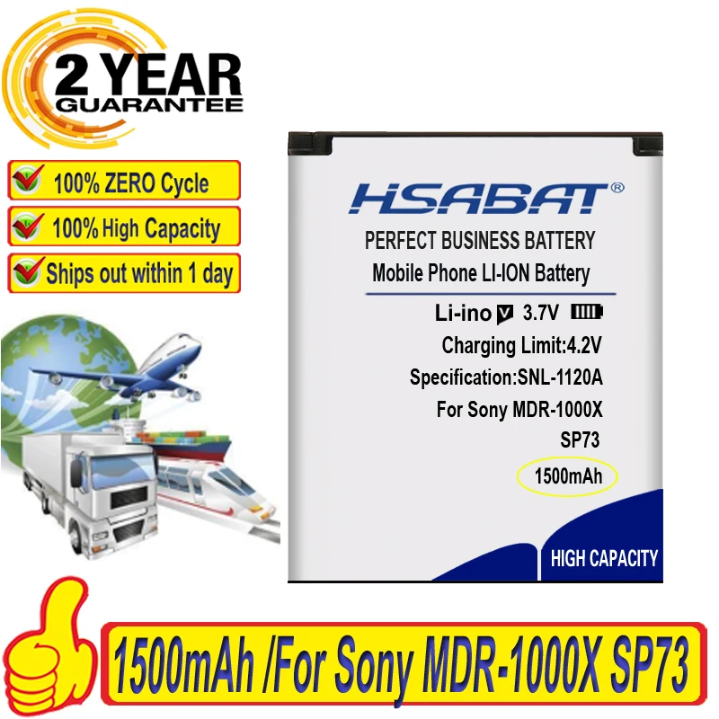 Топ бренд 100% новый SP73 SP 73 батарея для SONY WH 1000XM2 MDR 1000X беспроводные наушники PHA 1