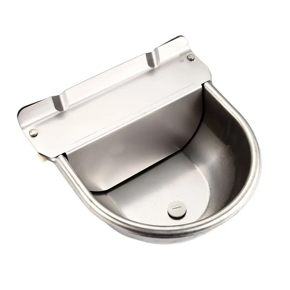 

304 Stainless Steel With Drain Hole Drink Automatic Float Farming Trough Horse Cow Water Bowl Supplies Sheep Dog Pet Goat Cattle