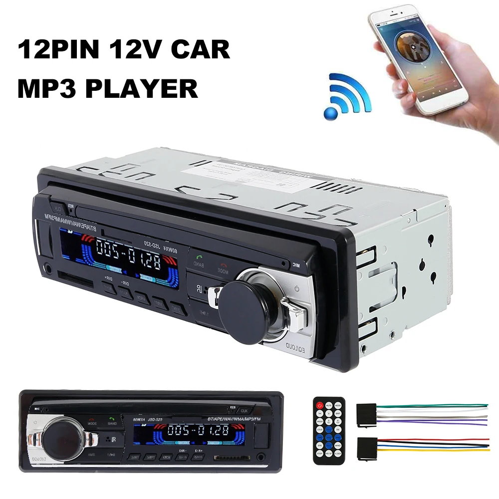 12 В Bluetooth автомагнитолы Авто Стерео FM Aux-IN входной приемник SD USB JSD-520 In-dash 1 din пульт дистанционного управления MP3 мультимедийный плеер