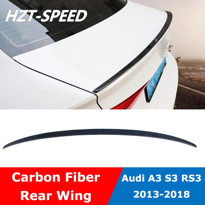 A3 S3 Rs3 S Stile Di Materiale In Fibra Di Carbonio Posteriore Del Tronco Spoiler Ala Per Audi A3 S3 Rs3 2013-2018