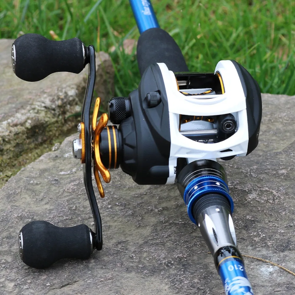 Sougayilang Casting Drum Type Reel Wheel Baitcasting Fishing Reel 9+1BB High Speed 7:1 Gear Ratio Coil Wheel Drum Trolling Reel