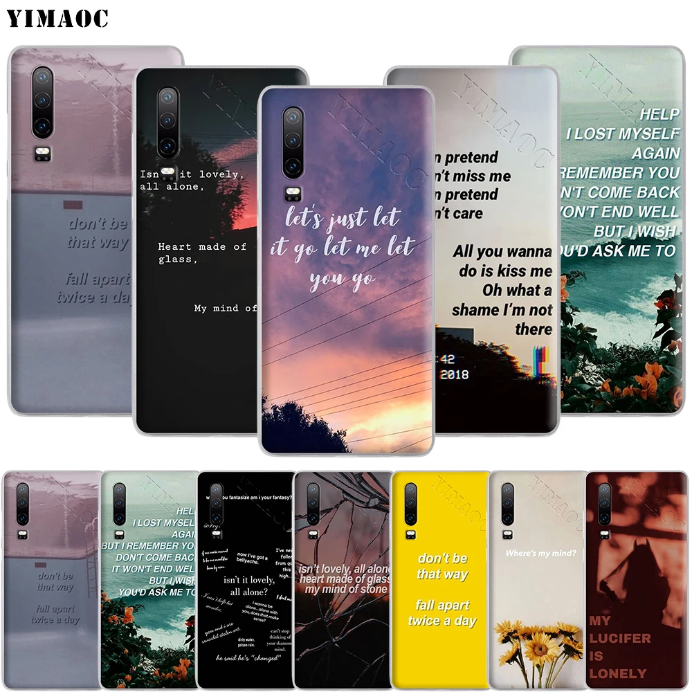 YIMAOC лирика Billie Eilish эстетический чехол для телефона huawei Honor 20 Note 10 9X9 8X 8C 7A 7X 7C 6A Lite Pro
