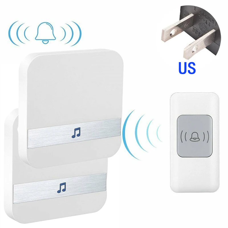 

2020 New Home Welcome Doorbell Waterproof LED Wireless Doorbell Waterproof 300M Remote EU UK US Plug Smart Door Bell Chime
