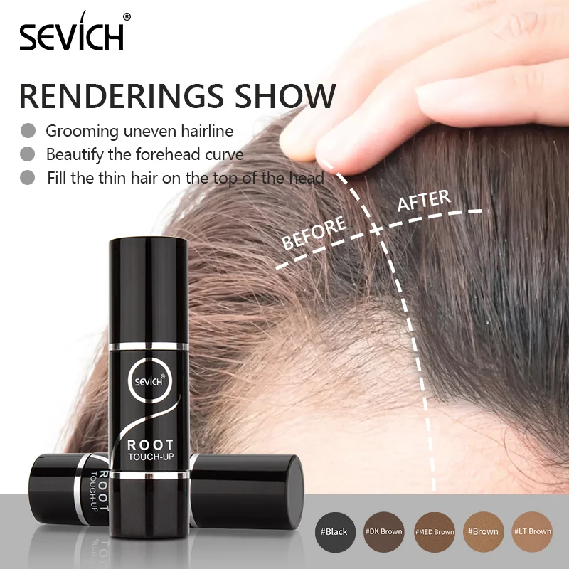 Sevich 2.5g Edges Hair Root Cover Up Hair Shadow Stick Conceal Hairline Recession Hair Volume Plump Powder Hairline Filling Pen for porsche cayenne panamera macan center console audio volume knob cover cd control switch button 911 718 918