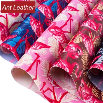 

50*138cm Flamingo PVC Faux Leather Fabric Waterproof for Sewing Clothes Accessories Supplies Bag Shoes Craft DIY Handmade
