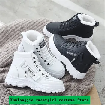 

Martin boots women 2020 new wild cotton shoes plus velvet thick women's shoes warm winter shoes winter snow boots Lolita wind