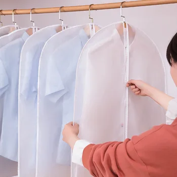 

Translucent Garment Bag Covers for Clothes with Zipper Clothes Protector Dust Cover Storage Bag for Fur Coat Suit Bag 10pcs
