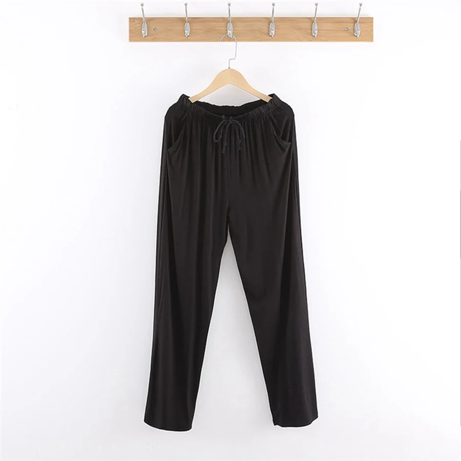 Size 8XL 150KG men's modal trousers thin spring and summer home pants Big Size men's home pants casual trousers pajama pants mens silk pajamas short set