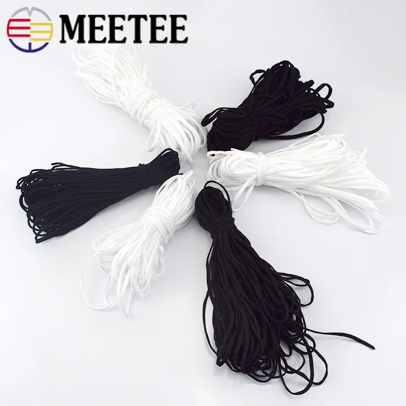 Meetee 23/50M 2-5 мм веревка из мягкой шнур Эластичная лента Круглая Плоская эластичная