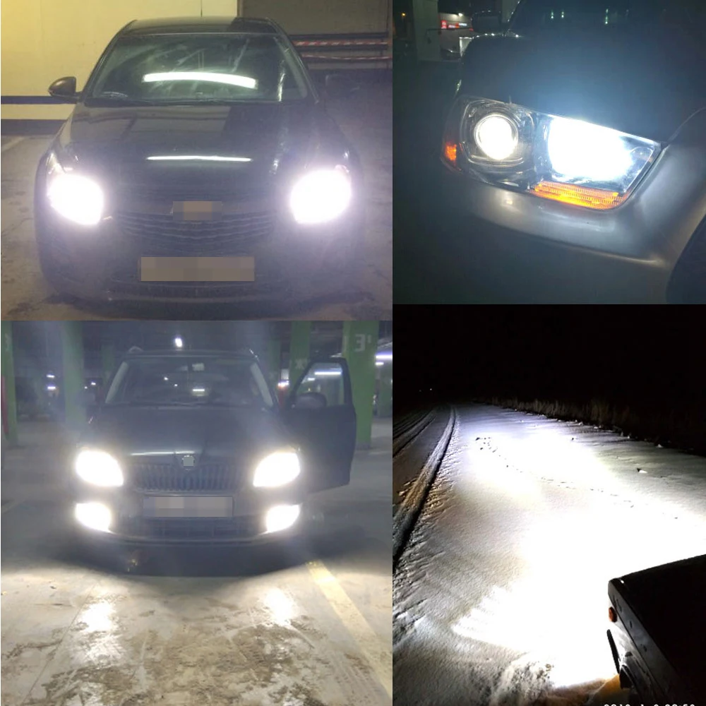 Hviero Car Headlight Fog Light C6 H1 H3 H4 H7 H11 HB3 9005 HB4 9006 COB IP67 WaterProof 72W Auto Front Drl Bulb Automobile Headlamp