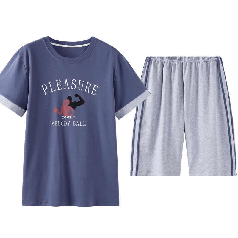 Новые летние пижамы для влюбленных, женские пижамные комплекты с буквенным принтом и короткими рукавами и полосатыми штанами, мужские пижамы для пары