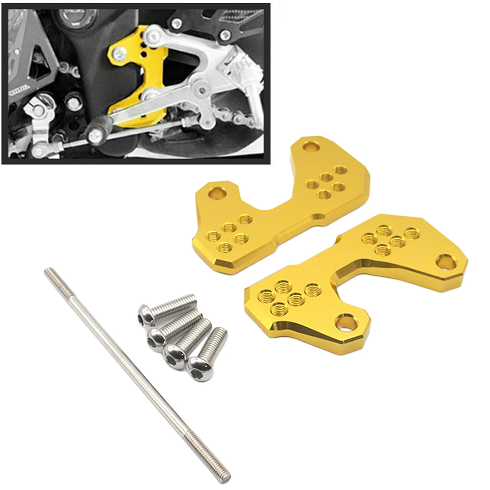 1 Pair Motorcycle CNC Aluminum Adjustable Rearsets Base Foot Pegs Back