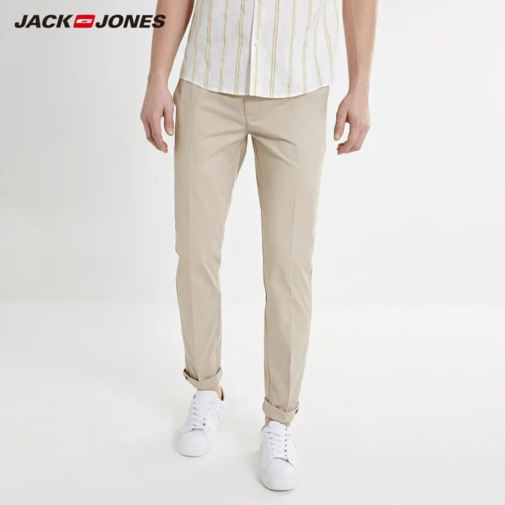 JackJones мужские облегающие однотонные базовые деловые повседневные брюки Мужская