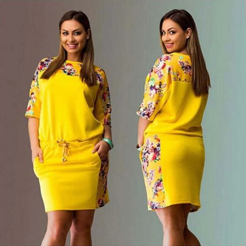6XL, большие размеры, новое летнее платье для женщин, Vestidos размера плюс, повседневное прямое платье с цветочным принтом, большие размеры, женс... 6XL, большие размеры, новое летнее платье для женщин, Vestidos размера плюс, повседневное прямое платье с цветочным принтом, большие размеры, женс...