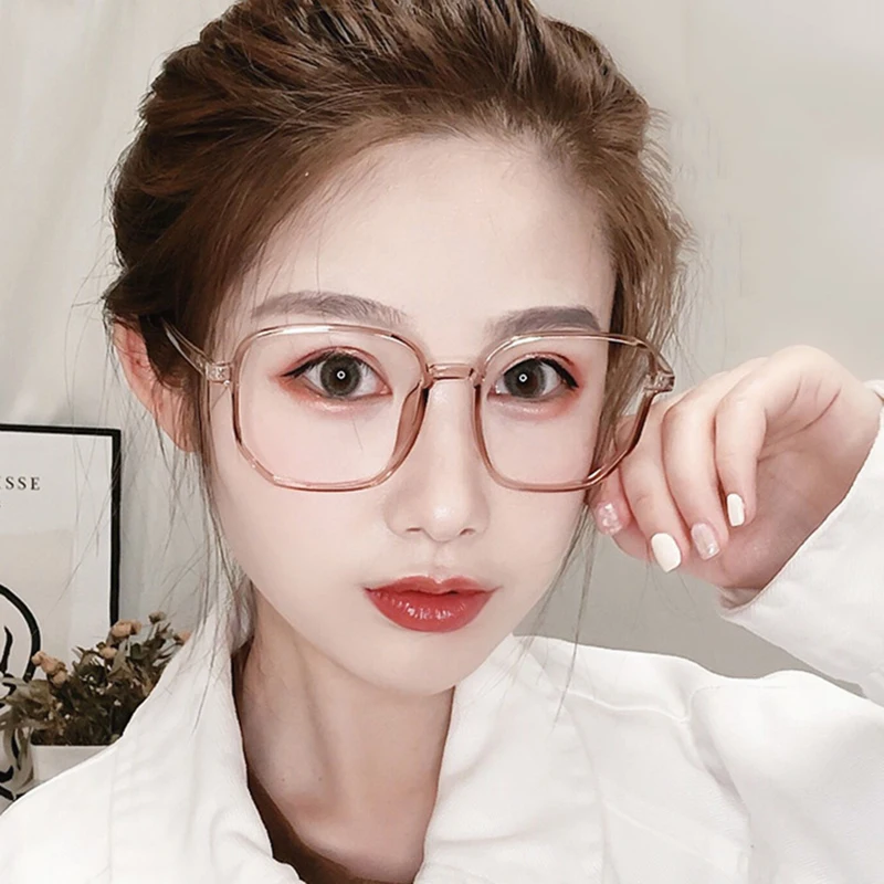 

High-quality Unisex large frame glasses square Plain glasses Optical Spectacle Anti blue light Computer glasses women men