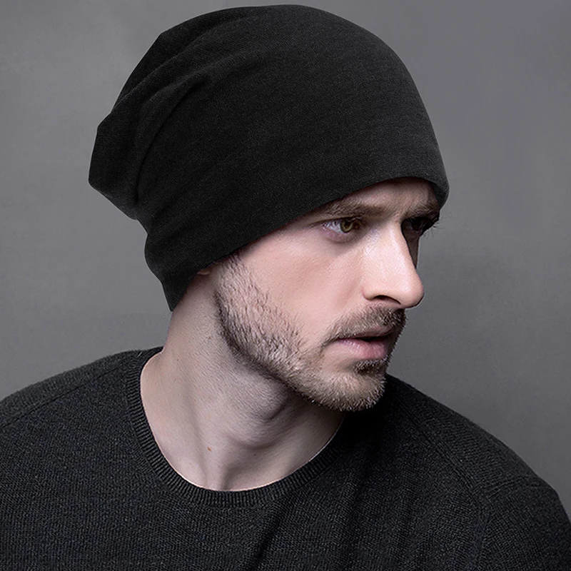 ski beanie New Men Beanies Skull Cap Winter Autumn Warm Simple Solid Color Soft Cotton Men Hat Fashion Hip hop Unisex Caps Bonnet new era skully beanie