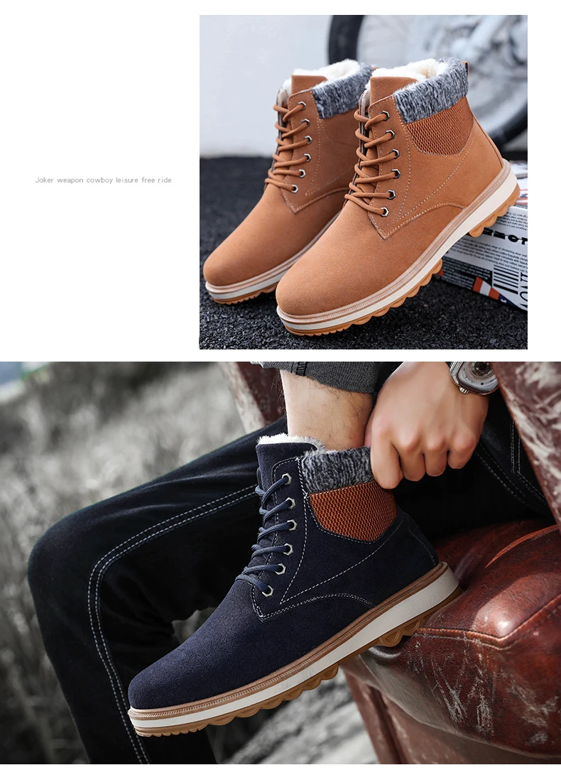 BomKinta Super Warm Men Winter Boots High Quality Snow Boots For Men Waterproof Warm Winter Shoes Men Ankle Boots With Fur