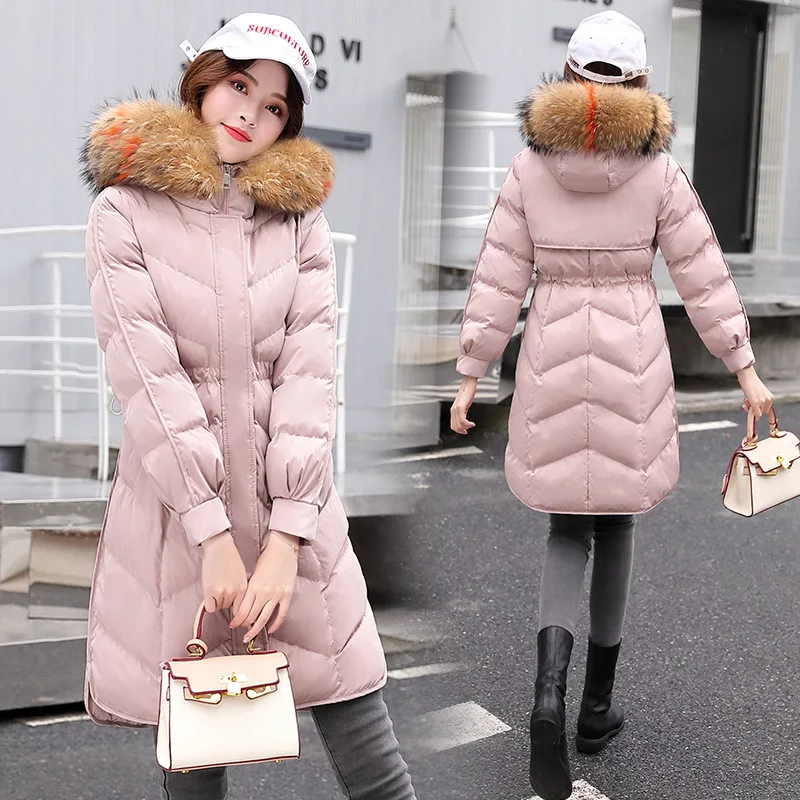 

Ozhouzhan Cotton Coat Women's Mid-length Korean-style 2018 Winter New Style Slim Fit Waist Hugging down Feather Cotton-padded Cl