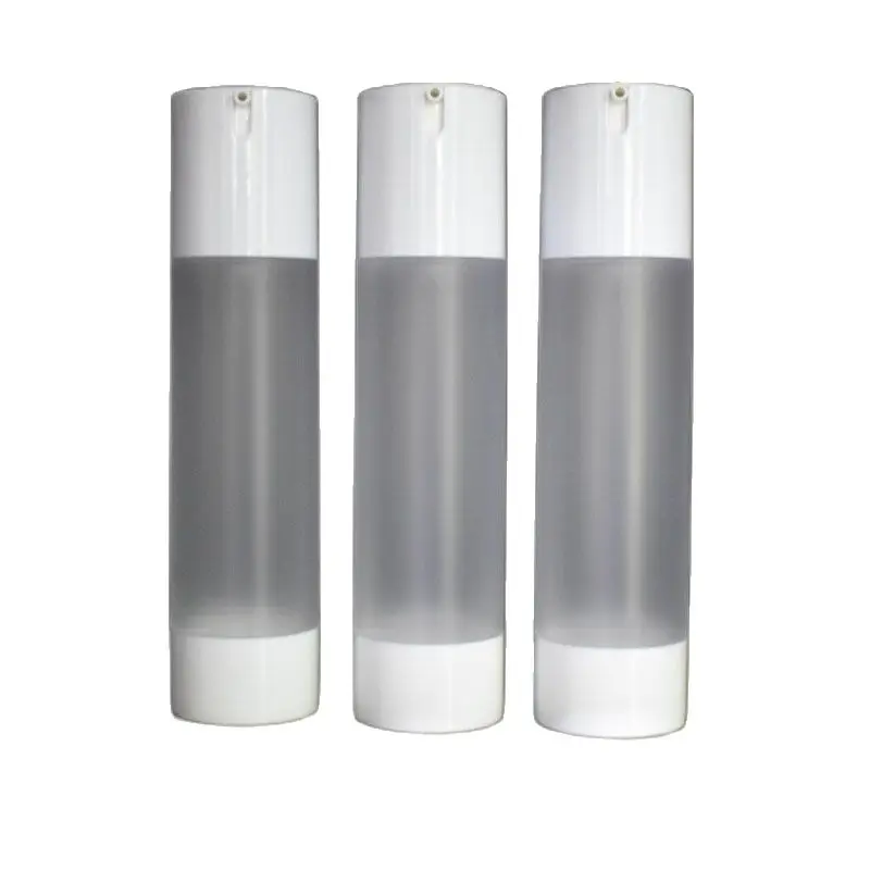 100 мл Вакуумный флакон с белой помпой на белом дне матовый контейнер для