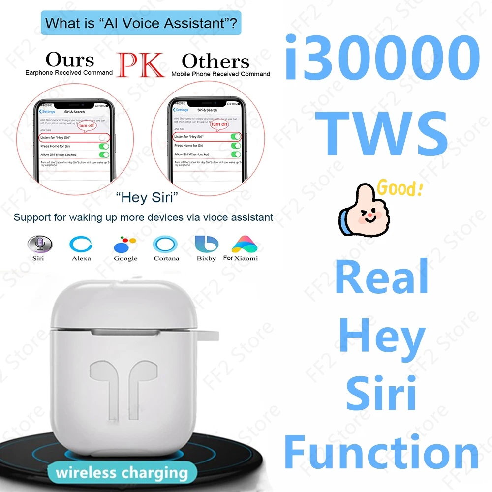 I30000 TWS Привет Siri 2nd AI Голосовое управление Bluetooth наушники в ухо Смарт сенсор pk i80 i200 i9000 i50000 i90000 Pro i100000 tws