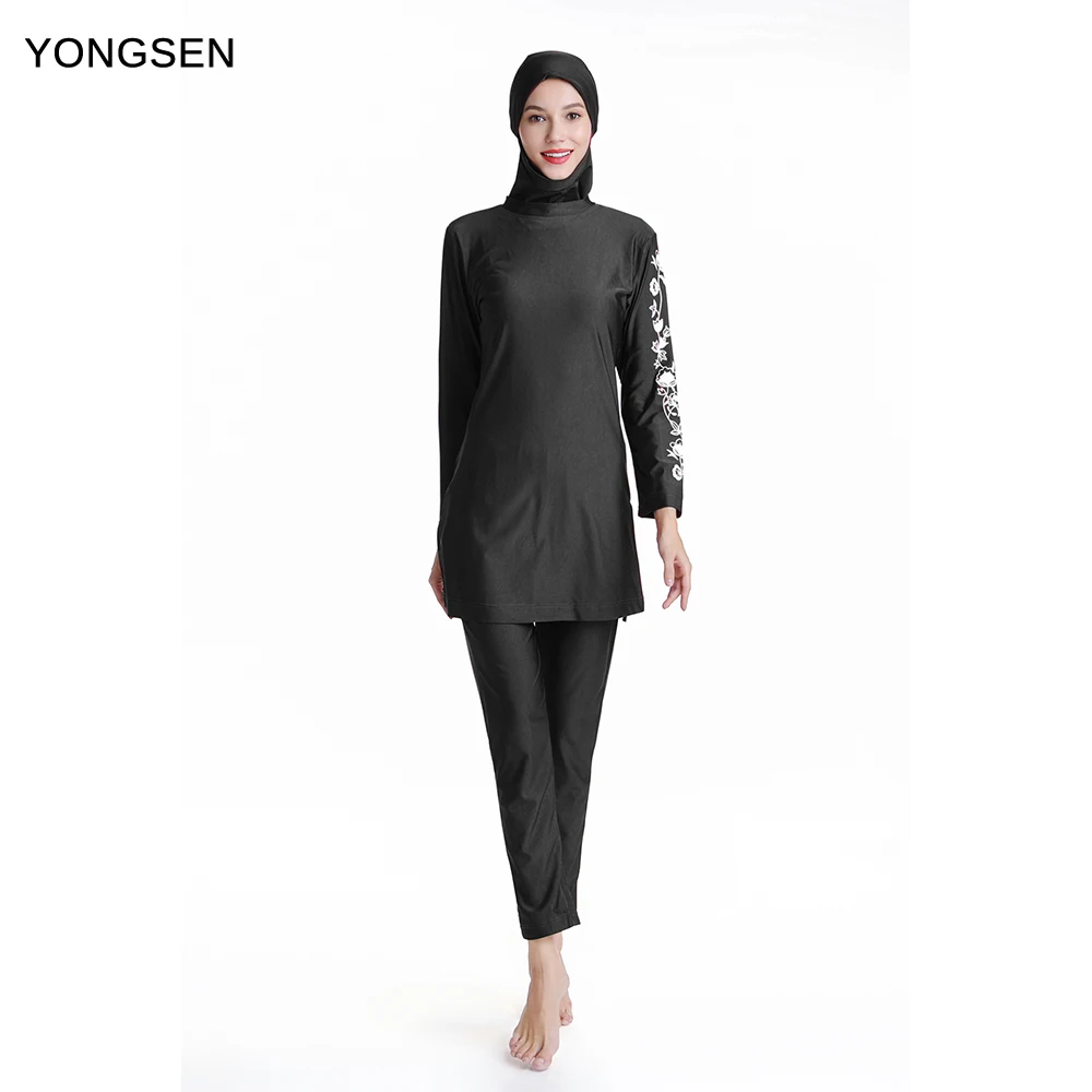 Burkini 3 Pièces Femme Musulmane - Manches Longues + Hijab Détachable - Tissu UPF 50+ - Taille S à XL