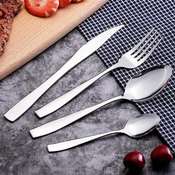 

24pcs Flatware Set Stainless Steel Kitchen Cutlery Set Tableware Dinnerware Utensil Set with Wooden Case
