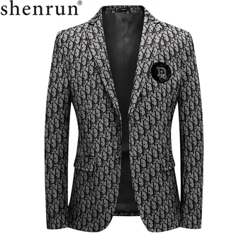 

Shenrun Men Suit Jacket Diamond Inlaid Fashion New Youth Casual Blazer Spring Autumn Elasticity Business Work Daily Life Stage