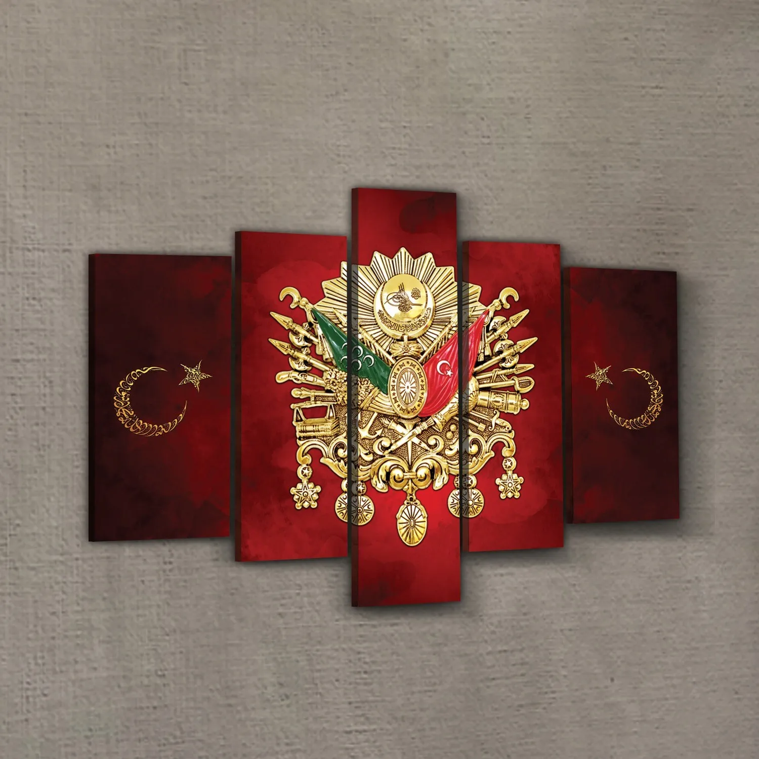 Ottoman Monogram &amp the Moon Stars 5 Piece Canvas Table 150x80 cm | Дом и сад