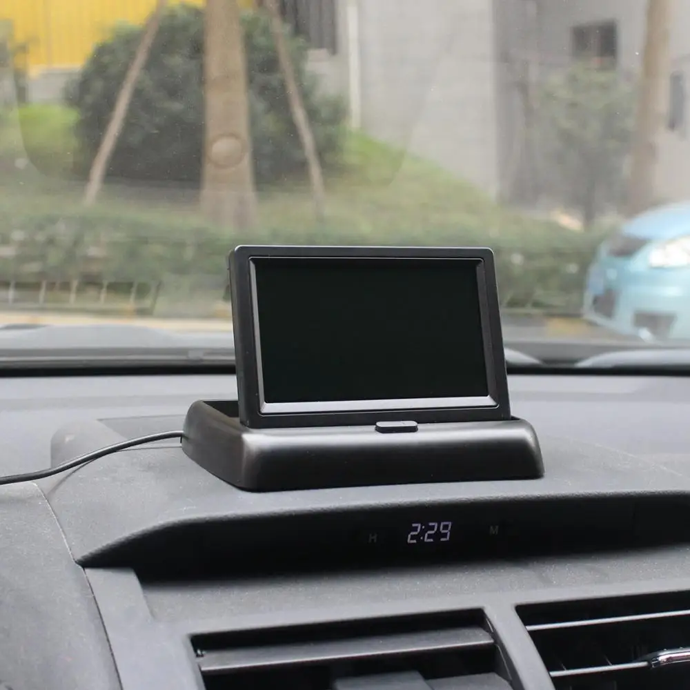 SMALUCK 4,3 дюймов складной TFT lcd автомобильный монитор заднего вида для камеры DVD VCR