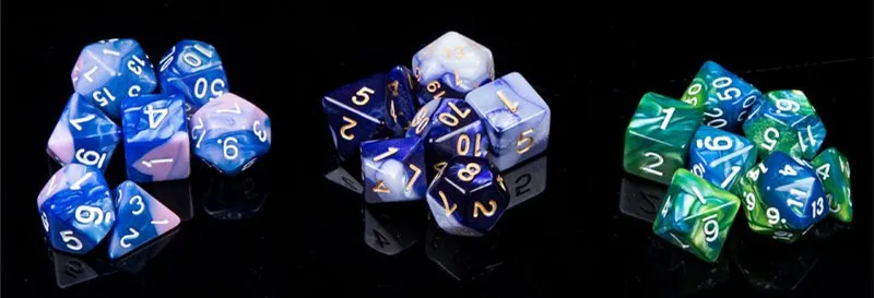 7 шт./лот многогранные кости из смолы d& d d4 d6 d8 d10 d% d12 d20 многогранные TRPG игры кубик для настольной игры