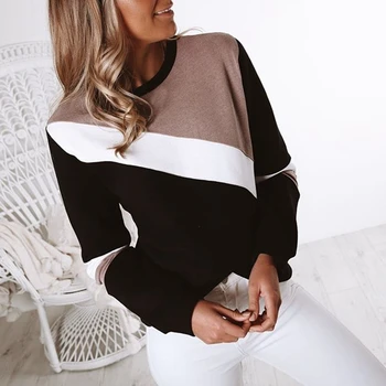 

Round Neck Long Sleeve Warm Sweatshirts Women Korean Black Loose Hoodies Female Casual Coat