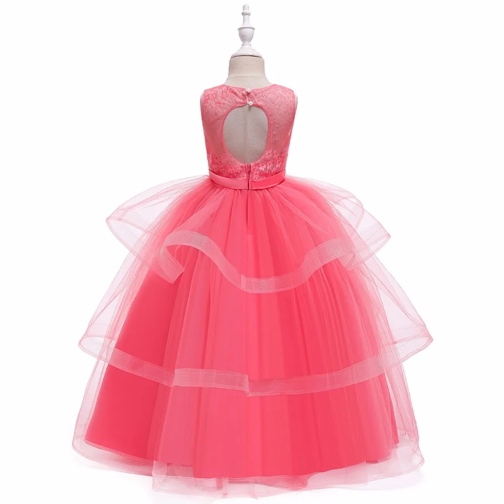 Детские вечерние платья; элегантное платье принцессы для девочек; коллекция года; Летние Детские платья для девочек; костюм с цветочным узором; свадебное платье для девочек