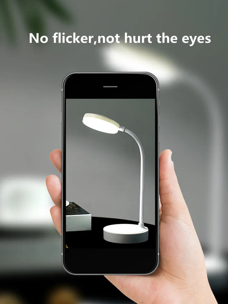LED rakstāmgalda lampa USB uzlāde bezpakāpju aptumšošana 3 krāsu apgaismojuma lampas mācību telpa Guļamistaba pie gultas Bērnu mācību gaisma_voghion.com