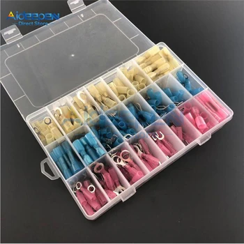 

250Pcs/set Car Heat Shrinkable Waterproof Terminal Connector Heat Shrinkable Cable Terminal For Automobile With Plastic Box Case
