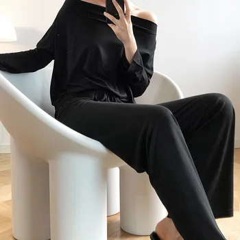 

tong an si High Waist Wide Leg Pants Female Summer New Drape Loose Straight Leisure Mopping the Floor Total Length Pants