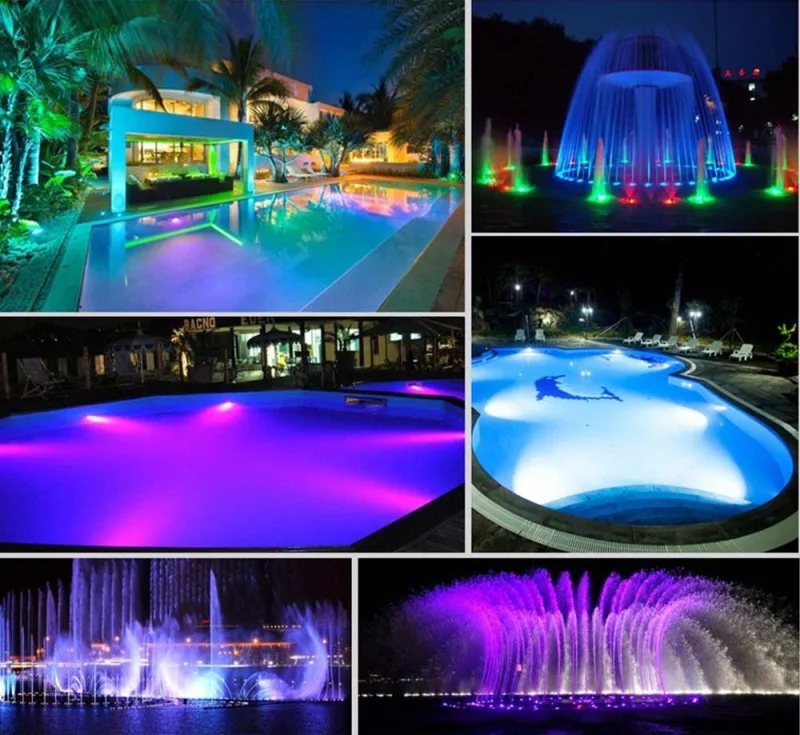 PAR56 RGB LED Underwater Pool Lights Bulbs 18W Swimming Pool Light Embedded Fountain Pond with Remote Controller Waterproof IP68