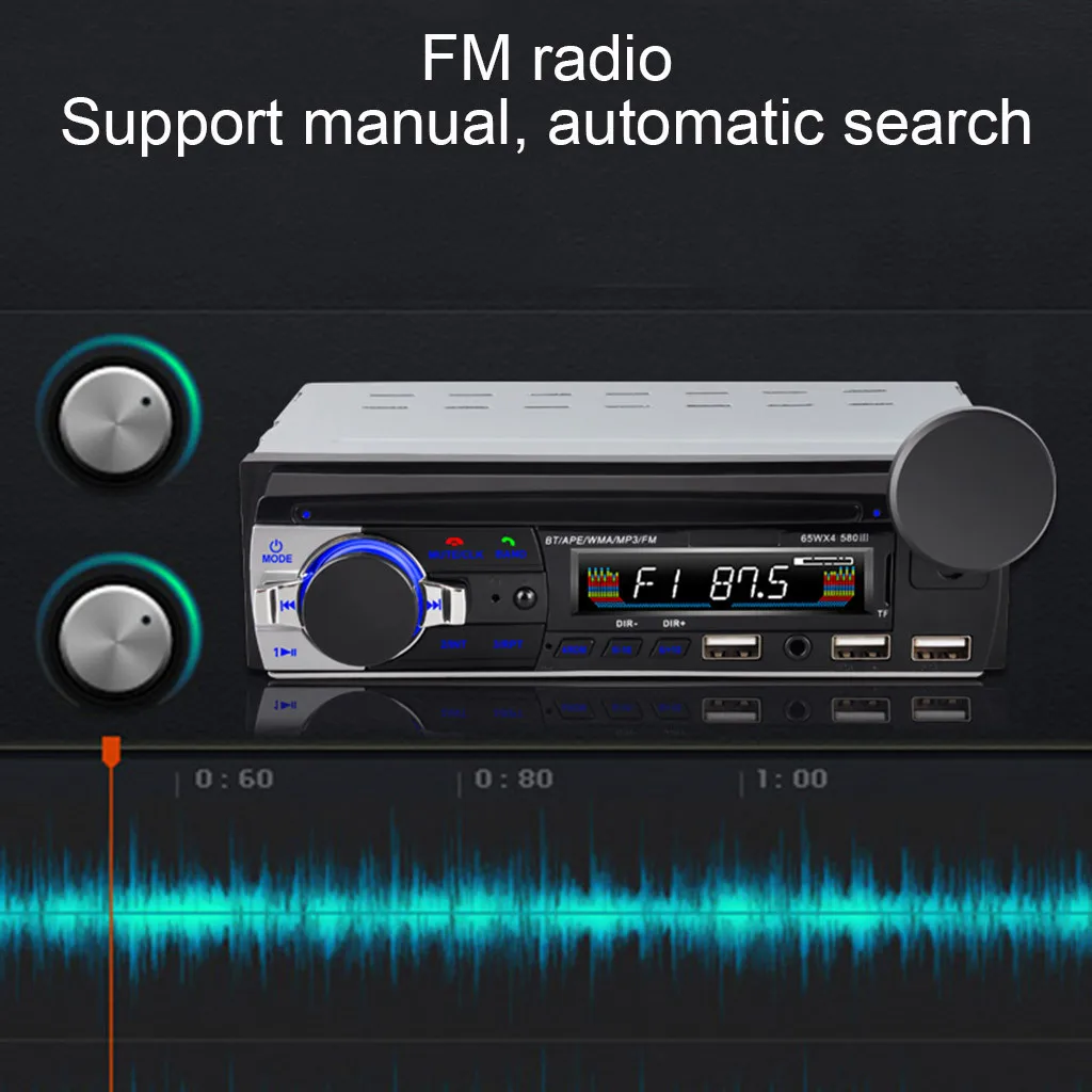 Универсальный автомобильный стерео радио Bluetooth In-dash головное устройство плеер FM MP3/USB/SD/AUX