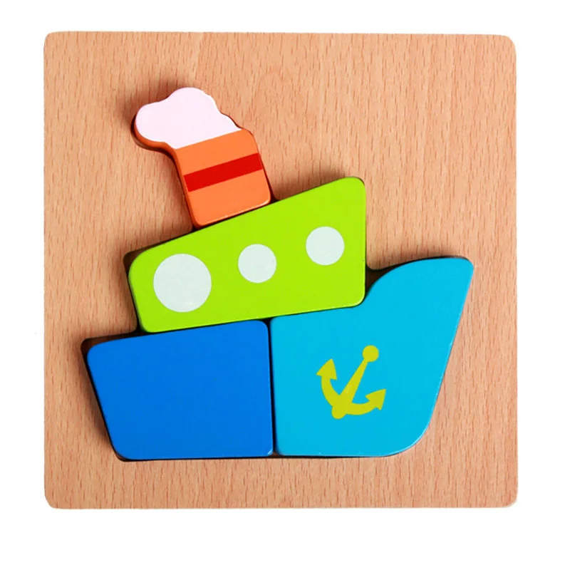 Утолщенная деревянная игрушка 3D Пазлы детские игрушки lntellectual Development мальчики девочки детские игрушки головоломка развивающий подарок - Цвет: 5
