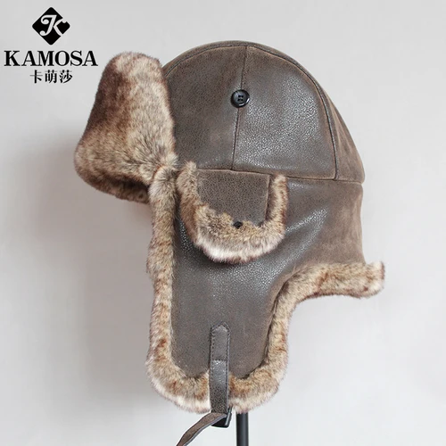 Новая модная шапка Lei Feng из искусственной кожи для мужчин и женщин, зимние наушники, шапка northeast, холодная теплая шапка, ретро тренд, шапка пилота Lei Feng - Цвет: 01