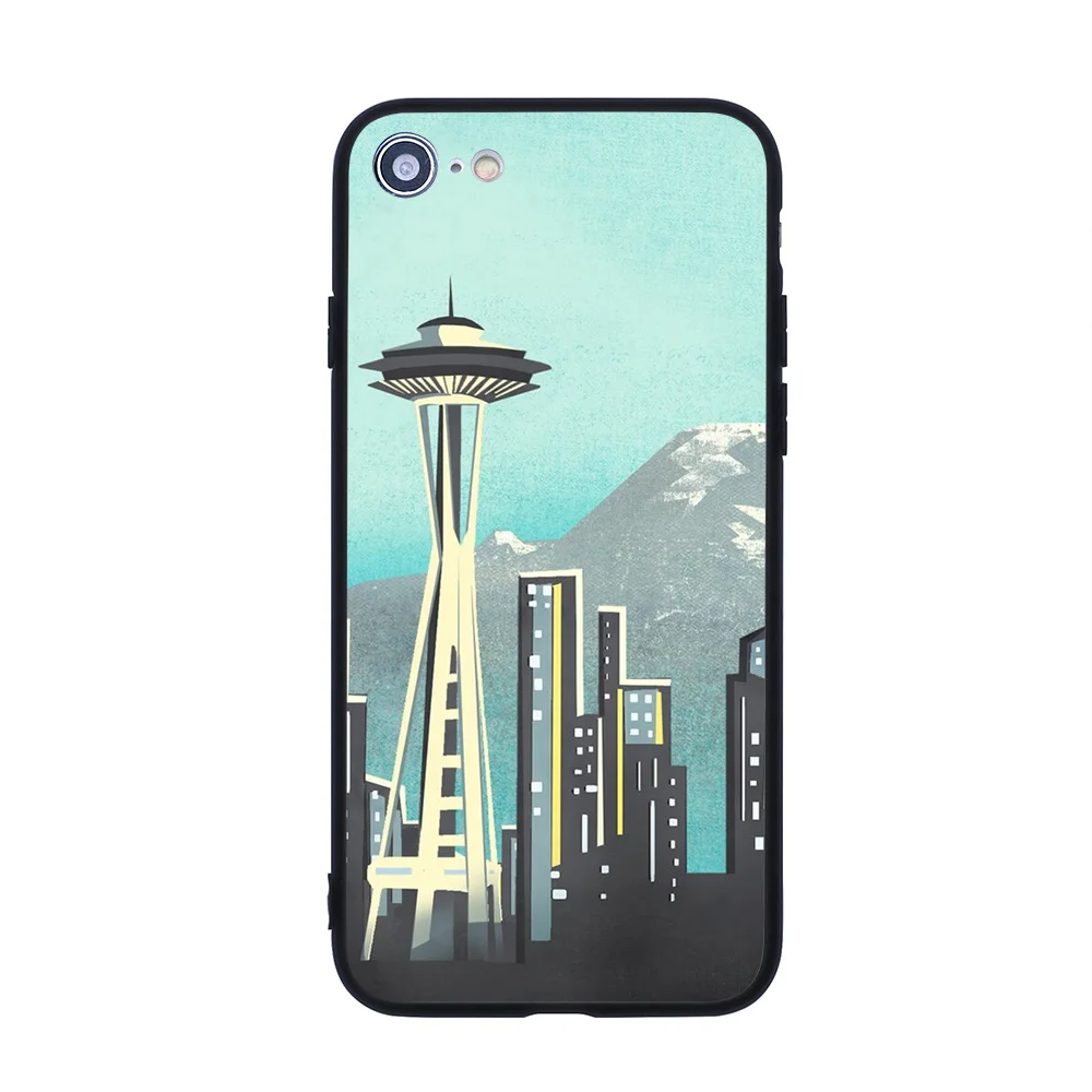 For iPhone Seattle Space Needle Soft TPU Border Apple iPhone Case iphone 6 case