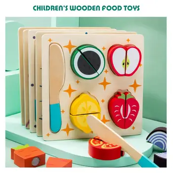 

Set Safe Children Play House Toy Wooden Food Toy Cut Fruit Vegetable Kitchen Baby Kids Play Educational Toys