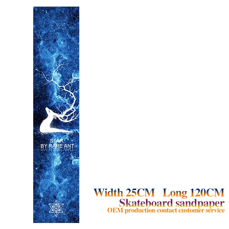 Aurora deer 120*25 см скейтборд доска из песочной бумаги Скейтбординг скутер крейсер Griptape Лонгборд палубная наклейка Электрический скейтборд абразивная бумага - Цвет: Aurora deer