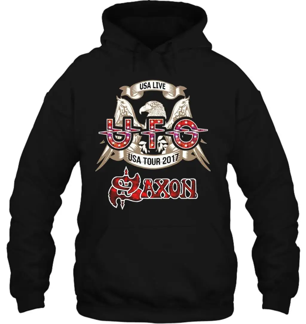 Мужская толстовка, новинка, UFO& amp SAXON US TOUR, черная, Размеры S-XXL, женская уличная одежда